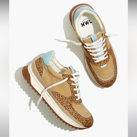 Madewell Shoes - Madewell Kickoff Trainer Sneakers in Spot Calf Hair and Nubuck